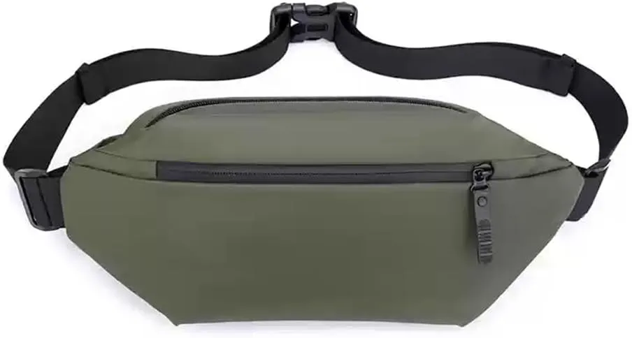 Crossbody bag for men and women, minimalist chest and shoulder bag, waterproof and lightweight travel and leisure bag (black)