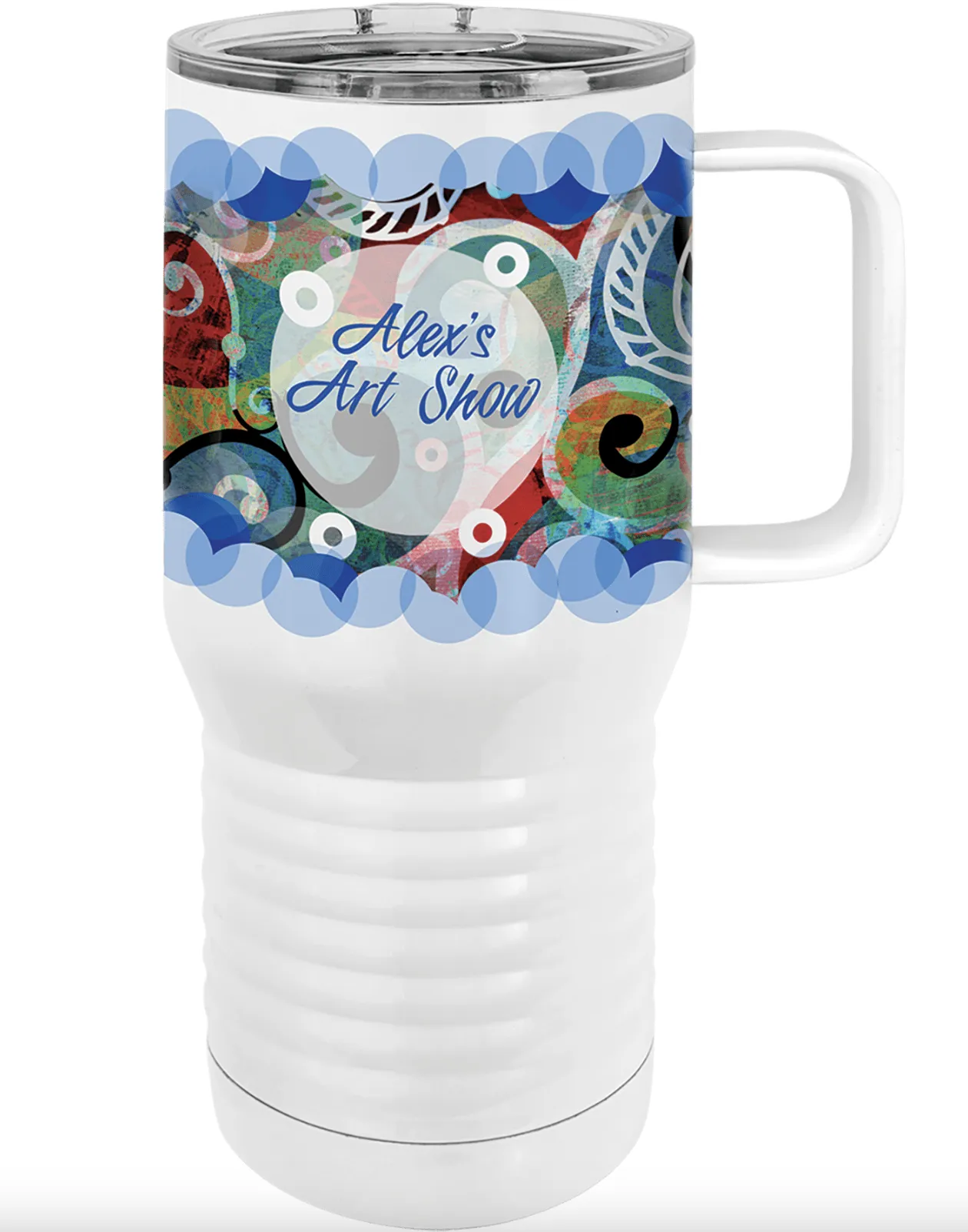 Customizable Polar Camel 20 oz. White Insulated Travel Mug with Slider Lid