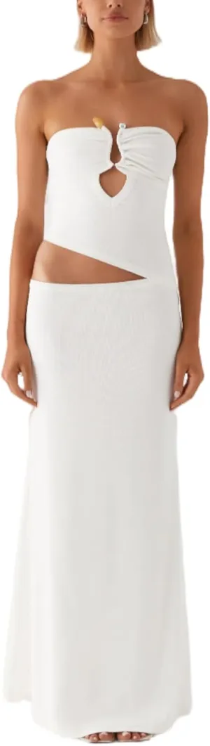 Cut Out Maxi Tube Dresses for Women Sexy Y2k Strapless Backless Bodycon Long Dress Summer Sleeveless Hollow Sundress