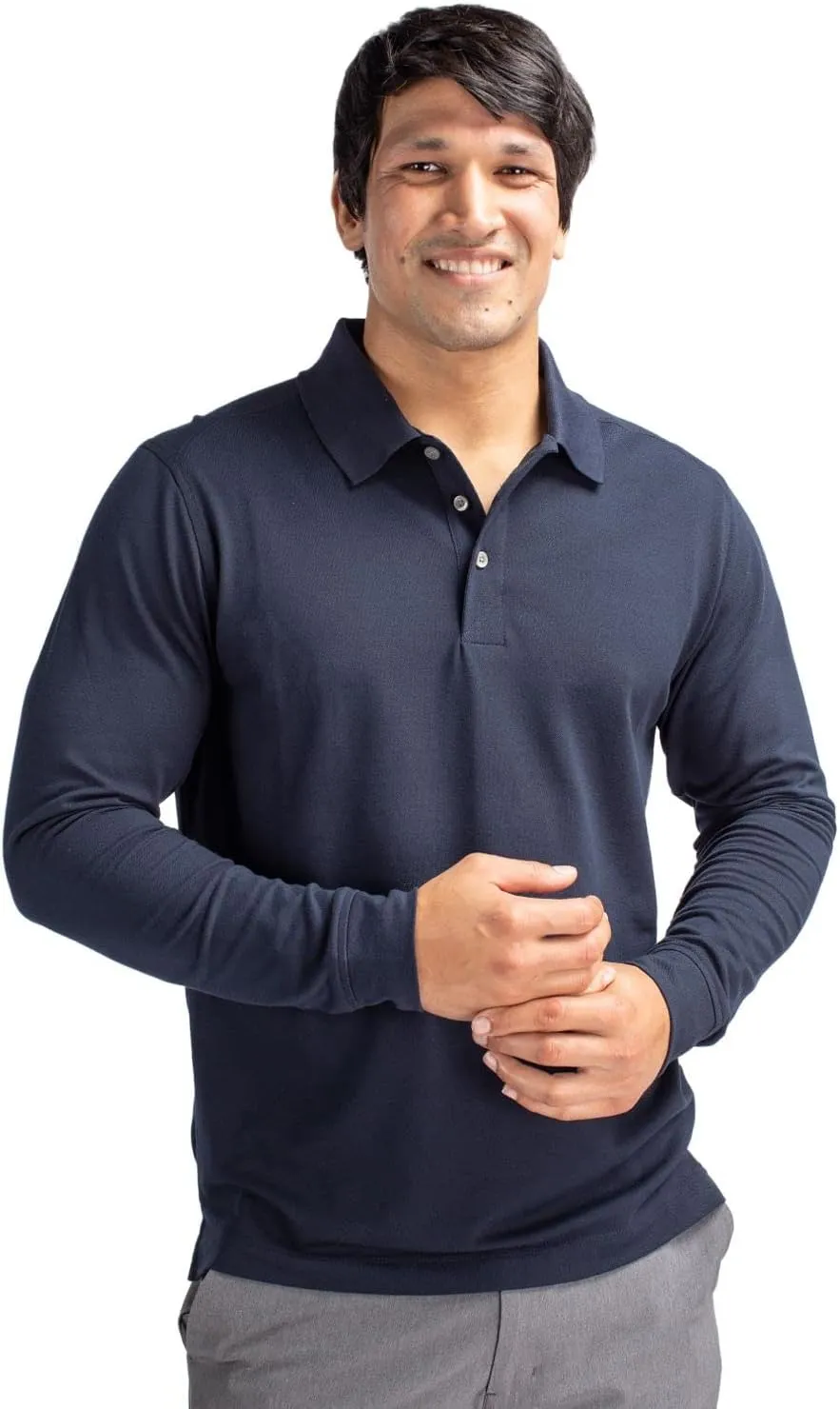 Cutter & Buck Men's 35 UPF, Long Sleeve Advantage Polo Shirt