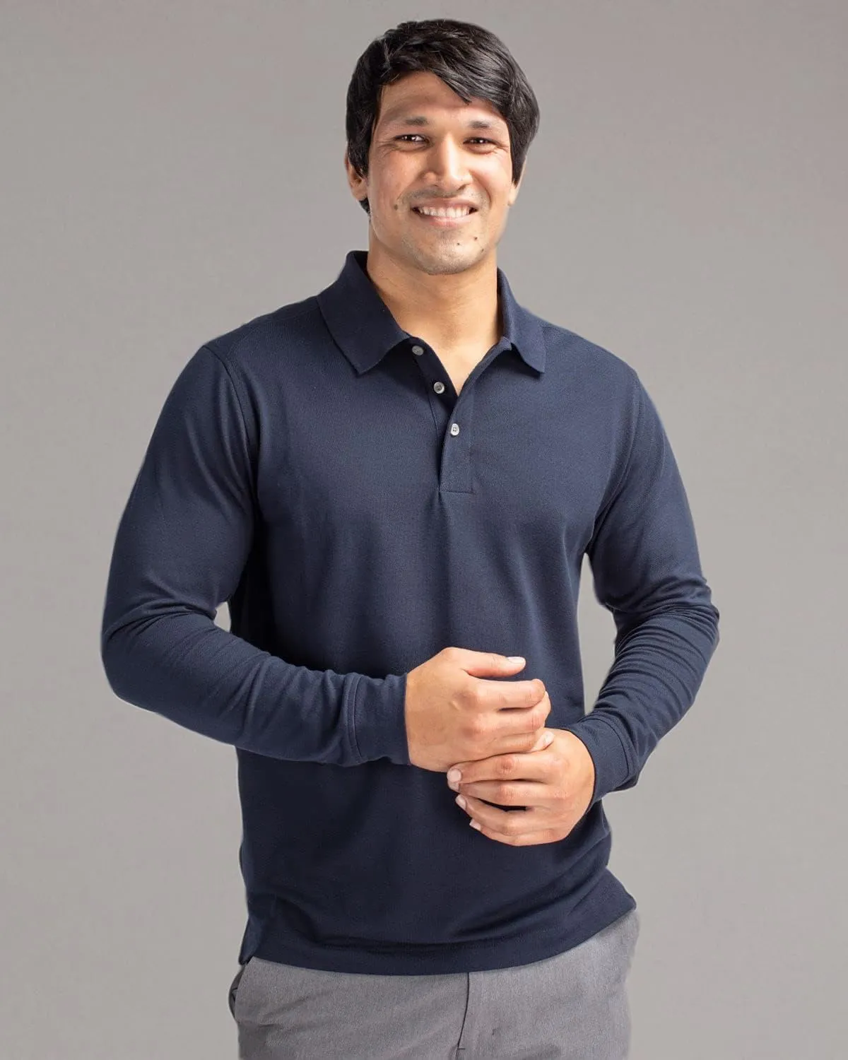 Cutter & Buck Men's 35 UPF, Long Sleeve Advantage Polo Shirt
