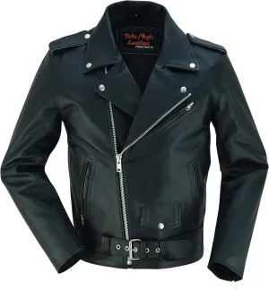 Daniel Smart Men Motorcycle Leather Jacket Black Economy Biker Leather Jacket with Concealment Armory Pocket