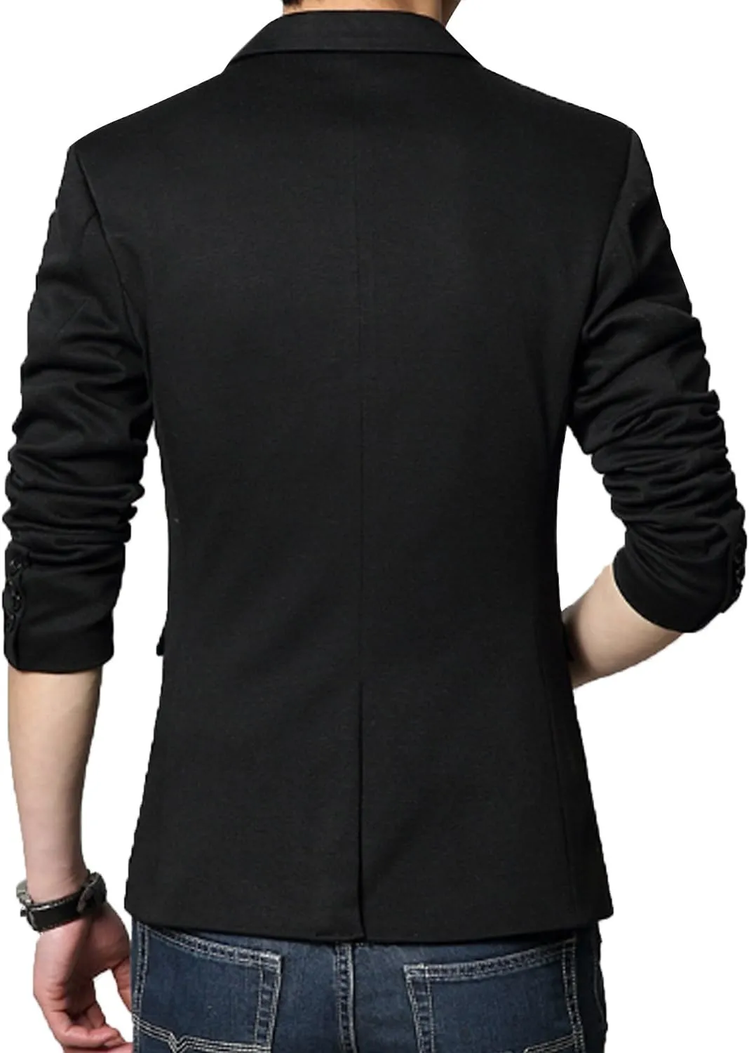 DAVID.ANN Men's Fit Casual One Button Blazer Jacket