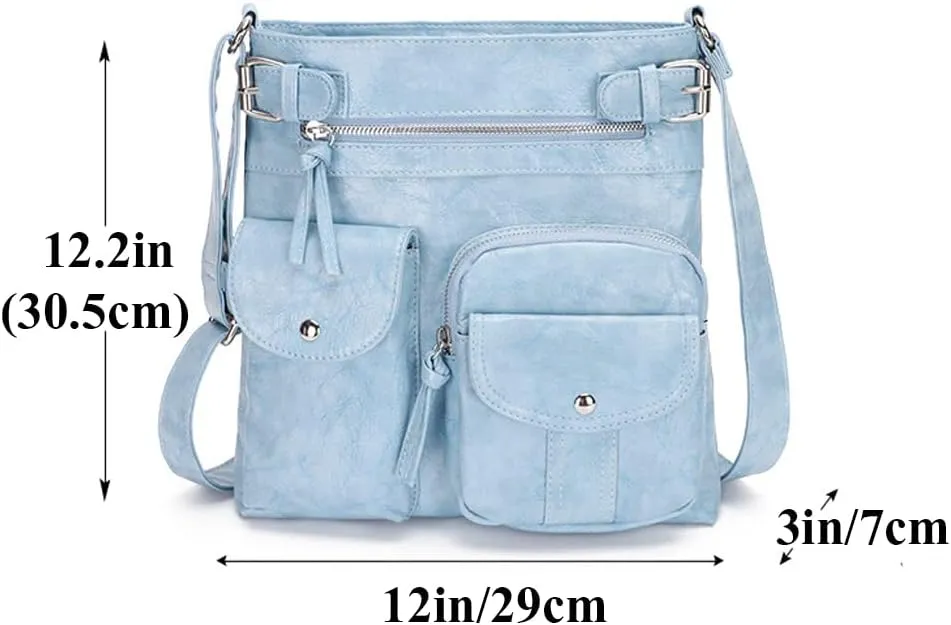 Dayfine Vintage Crossbody Bags Women Messenger Bag Purses Satchel Faux Leather Everyday Purse Zipper Shoulder Bag Handbags