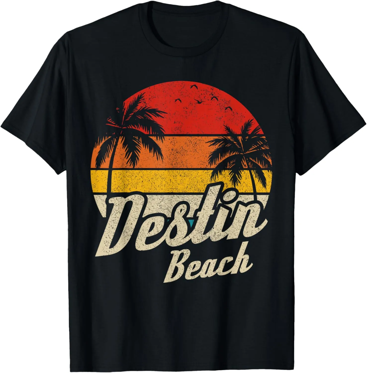 Destin Beach Florida Vintage Sunset Retro Holiday T-Shirt
