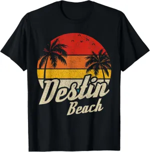 Destin Beach Florida Vintage Sunset Retro Holiday T-Shirt