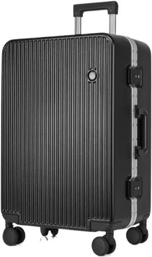 Duffle Bag Aluminum Frame Hard Shell Luggage Suitcase 20 Inch Boarding Case Long And Short Distance Luggage Trolley Case Suitcase Tags(Noir,20in)