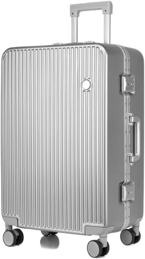 Duffle Bag Aluminum Frame Hard Shell Luggage Suitcase 20 Inch Boarding Case Long And Short Distance Luggage Trolley Case Suitcase Tags(Silver,20in)