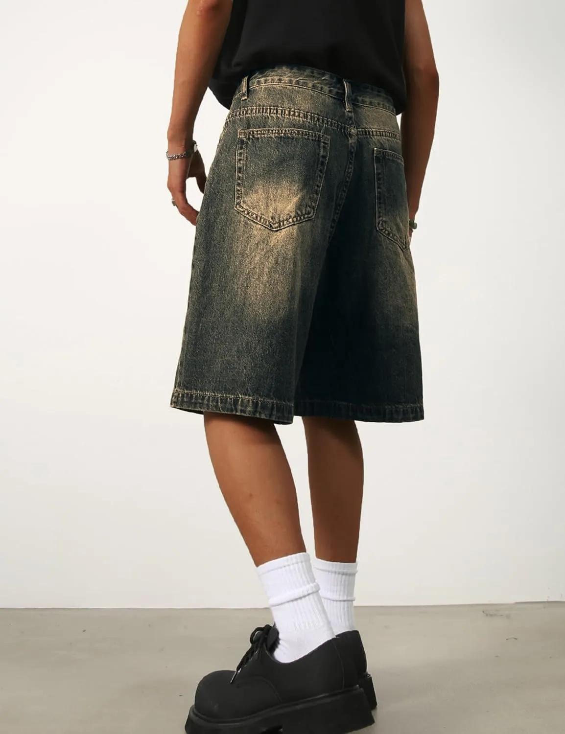 EMMIOL Mens Baggy Jean Shorts Loose Fit Denim Shorts Men Summer Casual Jorts Y2k Hip Hop Short Jeans Streetwear Clothes