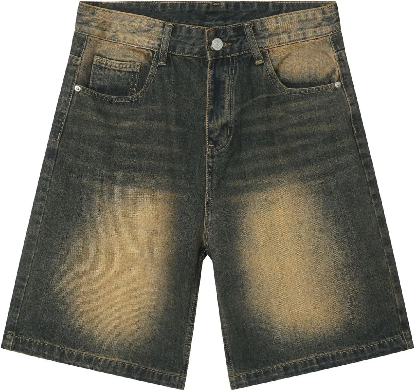 EMMIOL Mens Baggy Jean Shorts Loose Fit Denim Shorts Men Summer Casual Jorts Y2k Hip Hop Short Jeans Streetwear Clothes