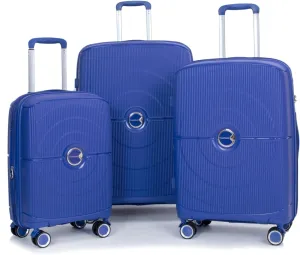 Expandable Hardshell Suitcase Double Spinner Wheels Pp Luggage Sets Lightweight Durable Suitcase With Tsa Lock,3-Piece Set (20/24/28),Navy