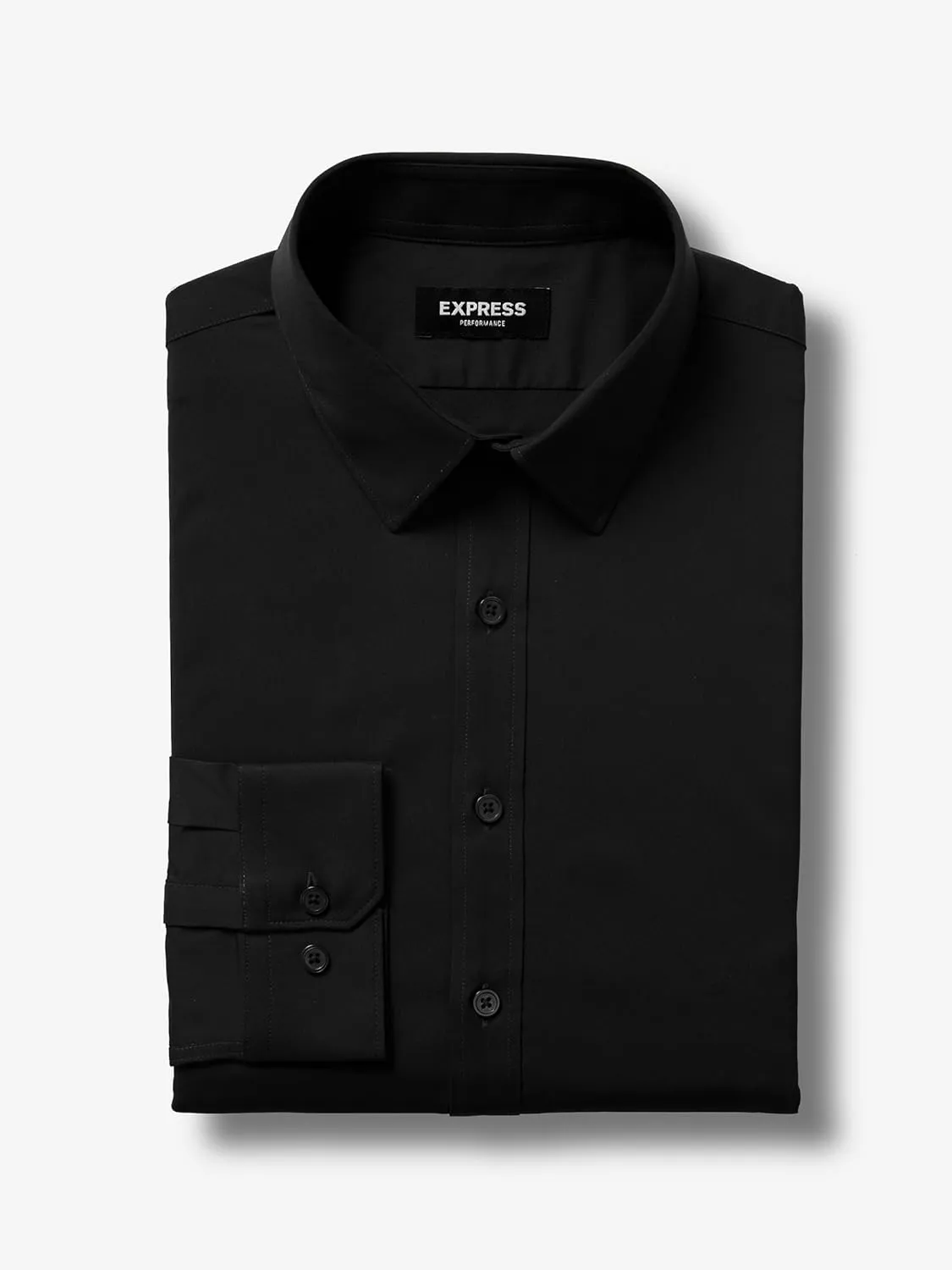 EXPRESS Mens Long Sleeve Slim Performance Solid Button UP Shirt