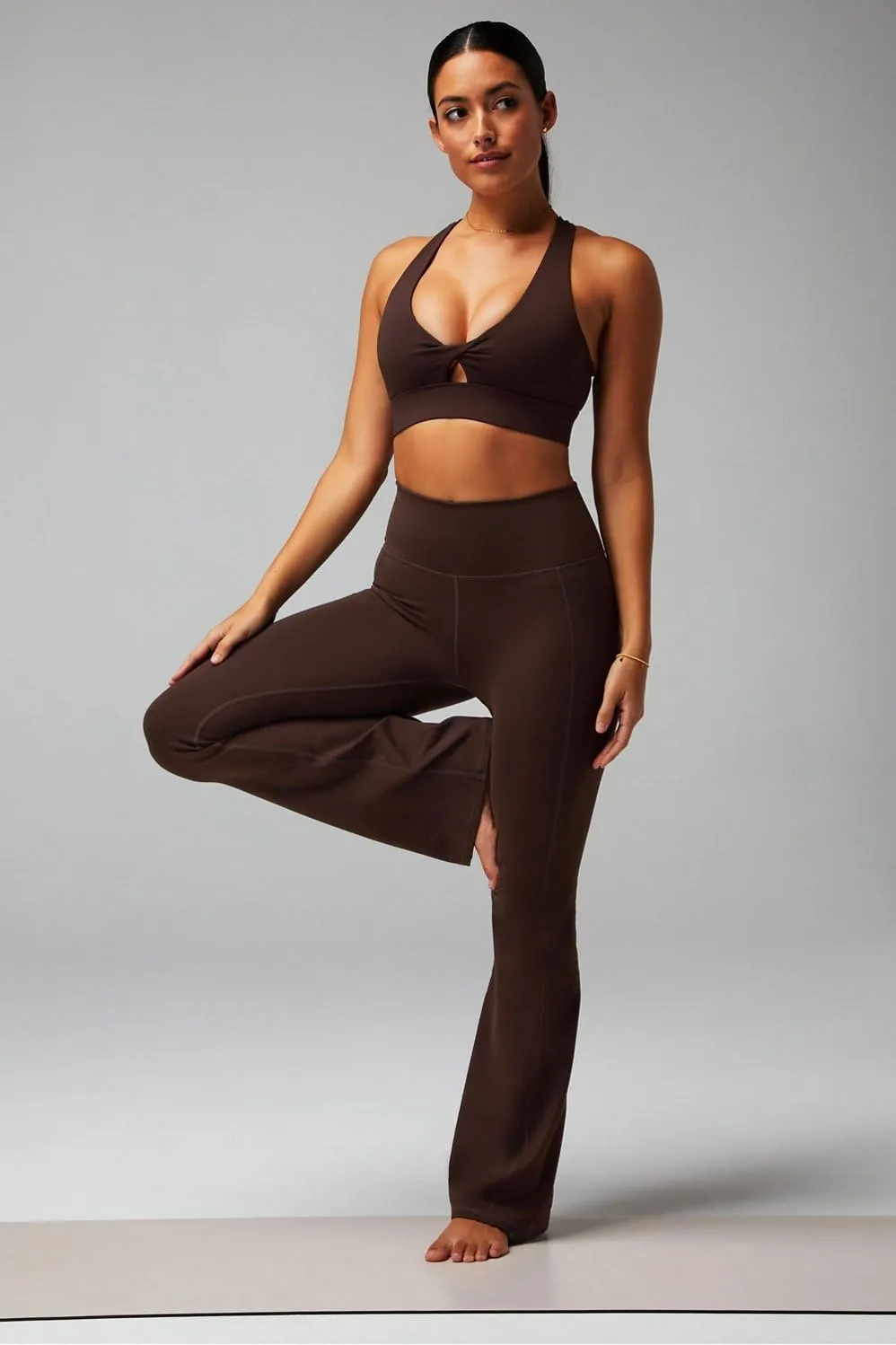 Fabletics Women's Oasis Pureluxe High-Waisted Kick Flare, Light Compression, Buttery Soft