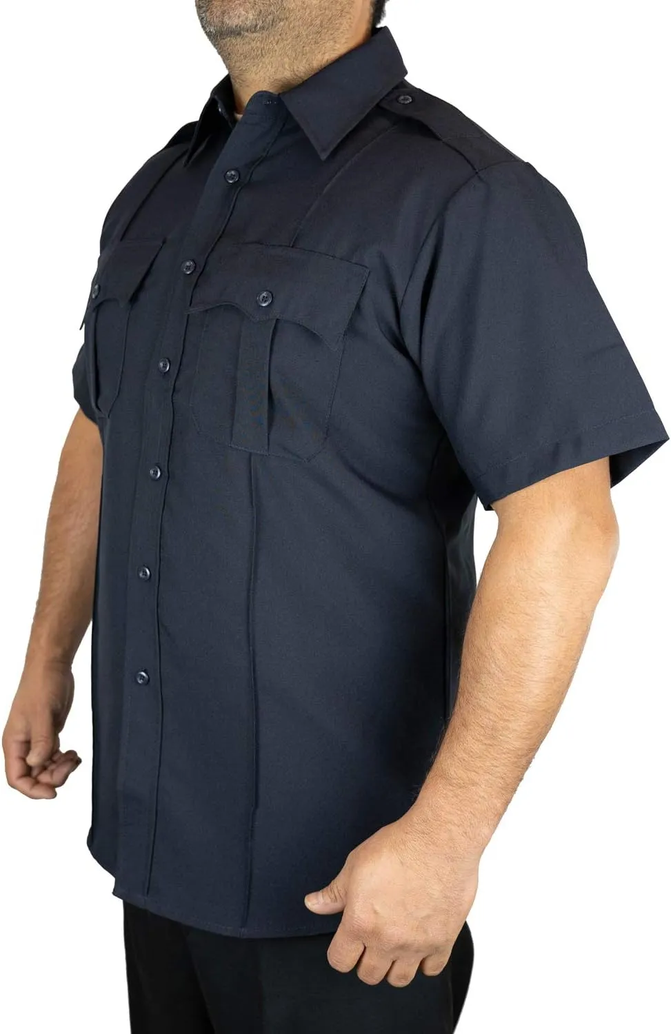 First Class 100% Polyester Short Sleeve Men's Uniform Shirt White