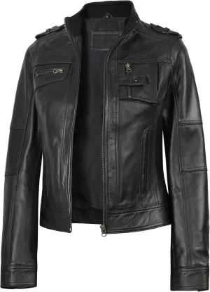 fjackets Leather Jacket Women - Real Lambskin Leather Stylish With Timeless Elegance And Comfort