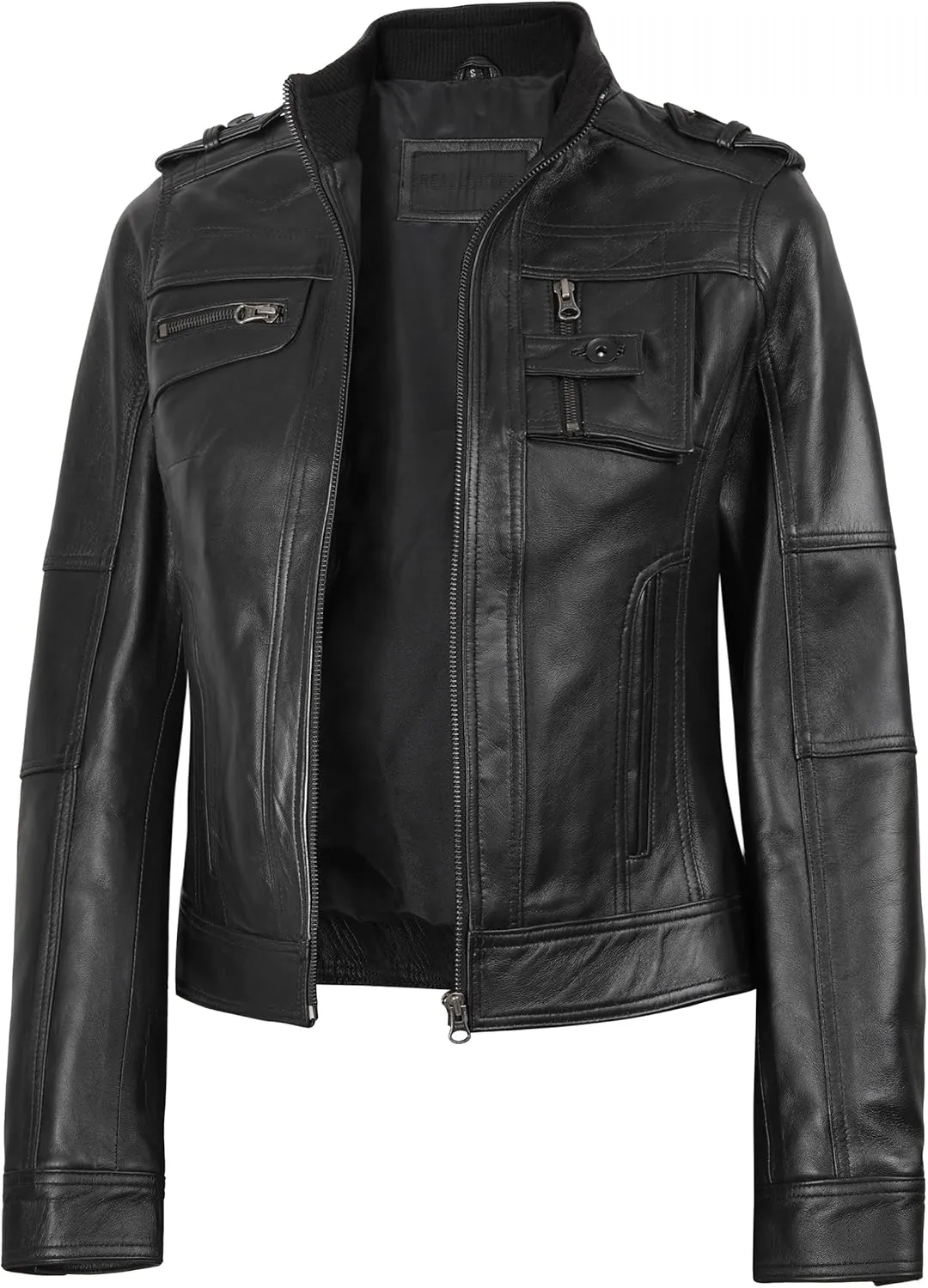 fjackets Leather Jacket Women - Real Lambskin Leather Stylish With Timeless Elegance And Comfort