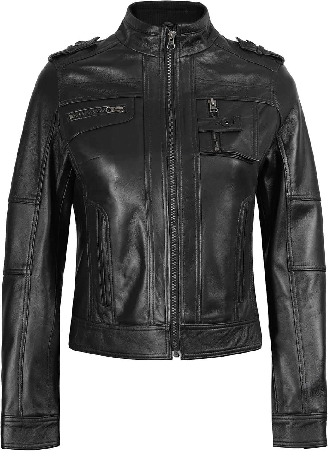 fjackets Leather Jacket Women - Real Lambskin Leather Stylish With Timeless Elegance And Comfort