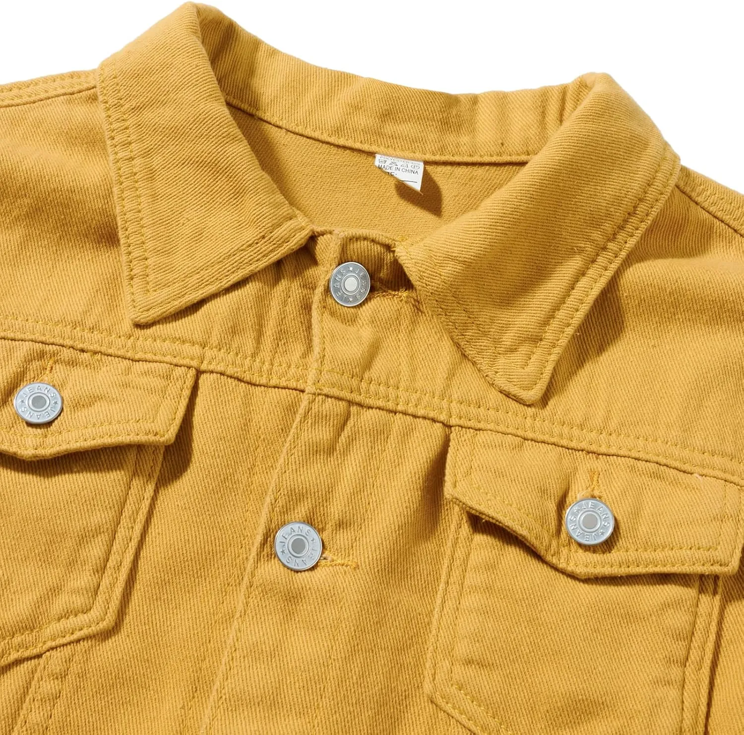 FOMOYUU Women's Cropped Denim Jacket Button Down Long Sleeve Vintage Casual Jean Coat Classic Trucker Jacket Outerwear
