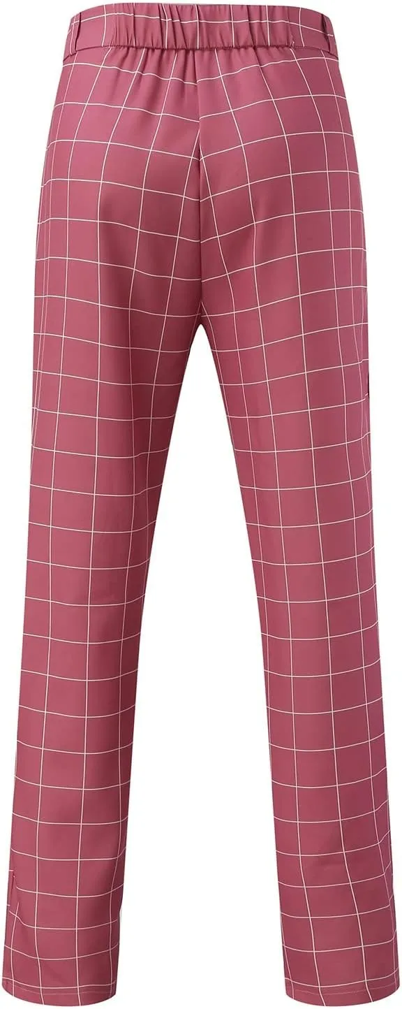 Formal Chinos Pants for Men's,Zipper Button Expandable Waist Stretch Dress Pants Slim Fit Skinny Suit Trousers