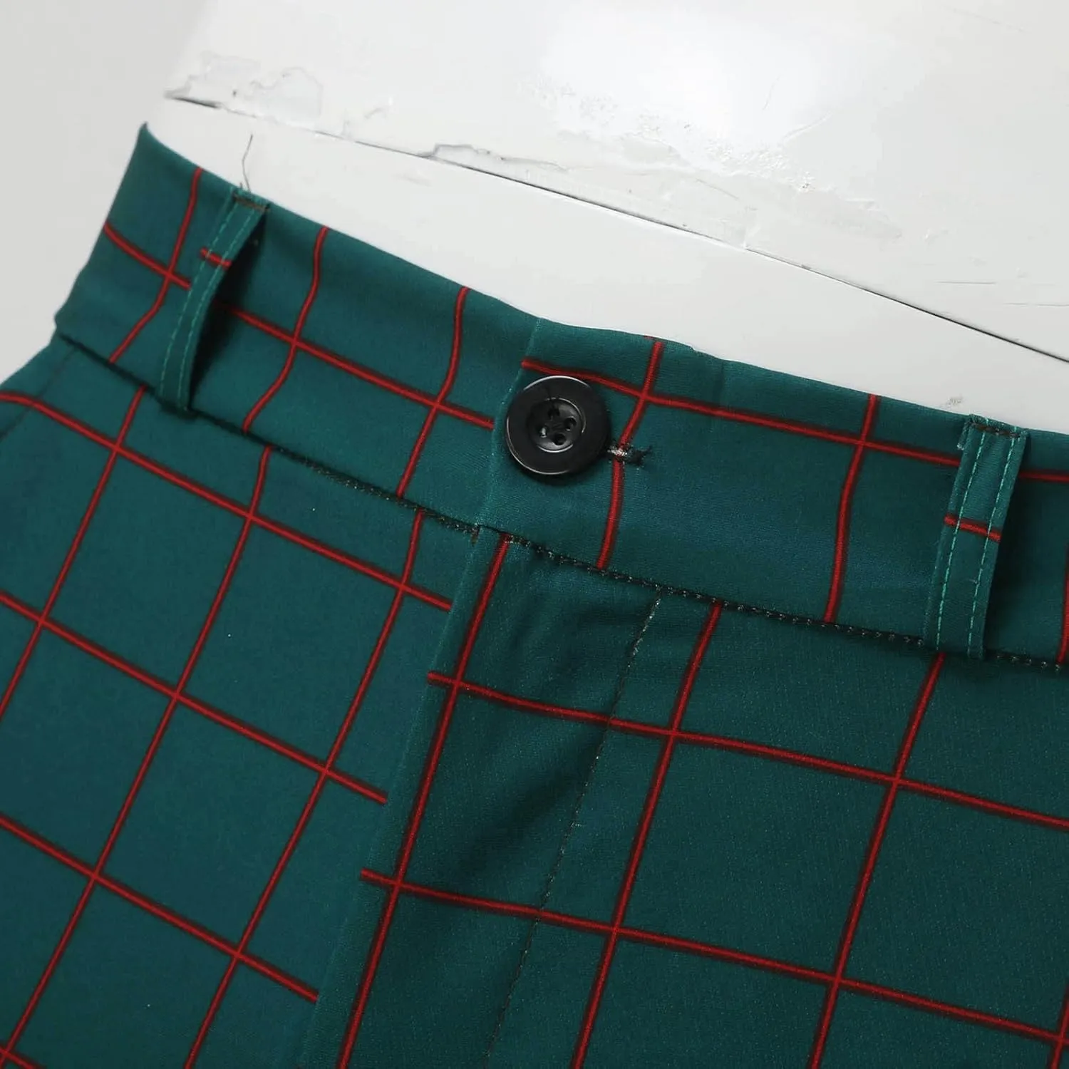 Formal Chinos Pants for Men's,Zipper Button Expandable Waist Stretch Dress Pants Slim Fit Skinny Suit Trousers