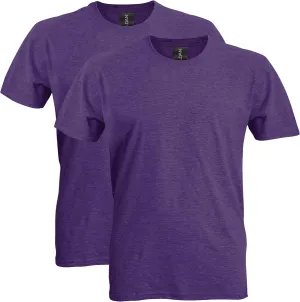 Gildan Adult Softstyle Cotton T-Shirt, Style G64000, Multipack, Heather Purple (2-Pack), X-Large