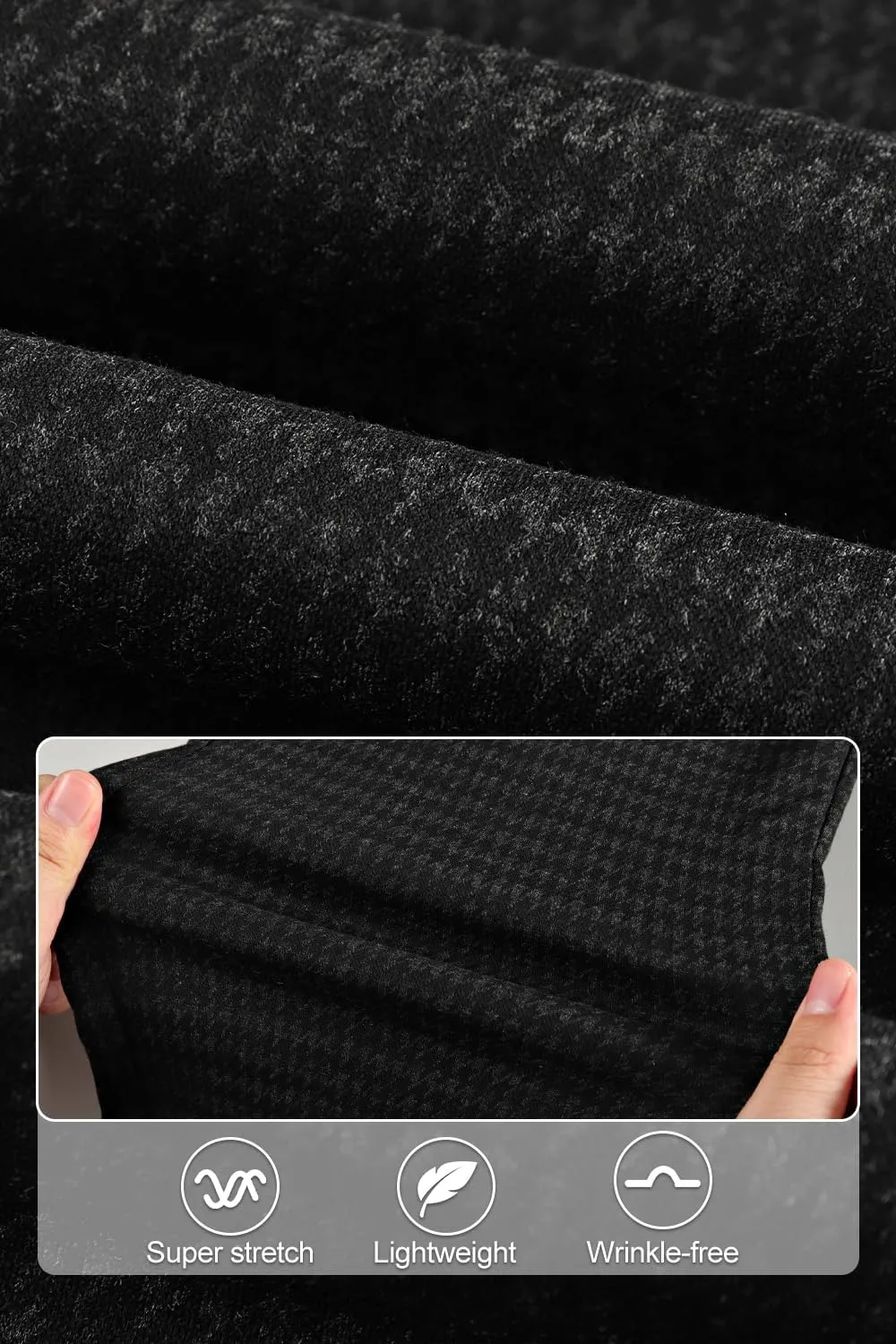 GINGTTO Mens Plaid Dress Pants Stretch Chino Pants Men Slim Fit