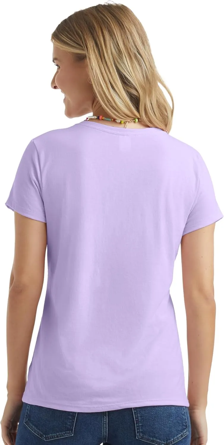 Hanes Women's Short Sleeve V-Neck Graphic T-Shirt