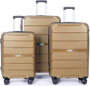 Hardside Luggage Set, 3-Piece, Expandable, Lightweight, Spinner Wheels, Blue