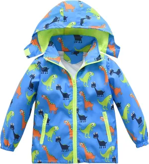 HZXVic Toddler Boys Raincoat Waterproof,Lightweight Kids Rain Poncho Jacket Windbreaker Outwear Coat