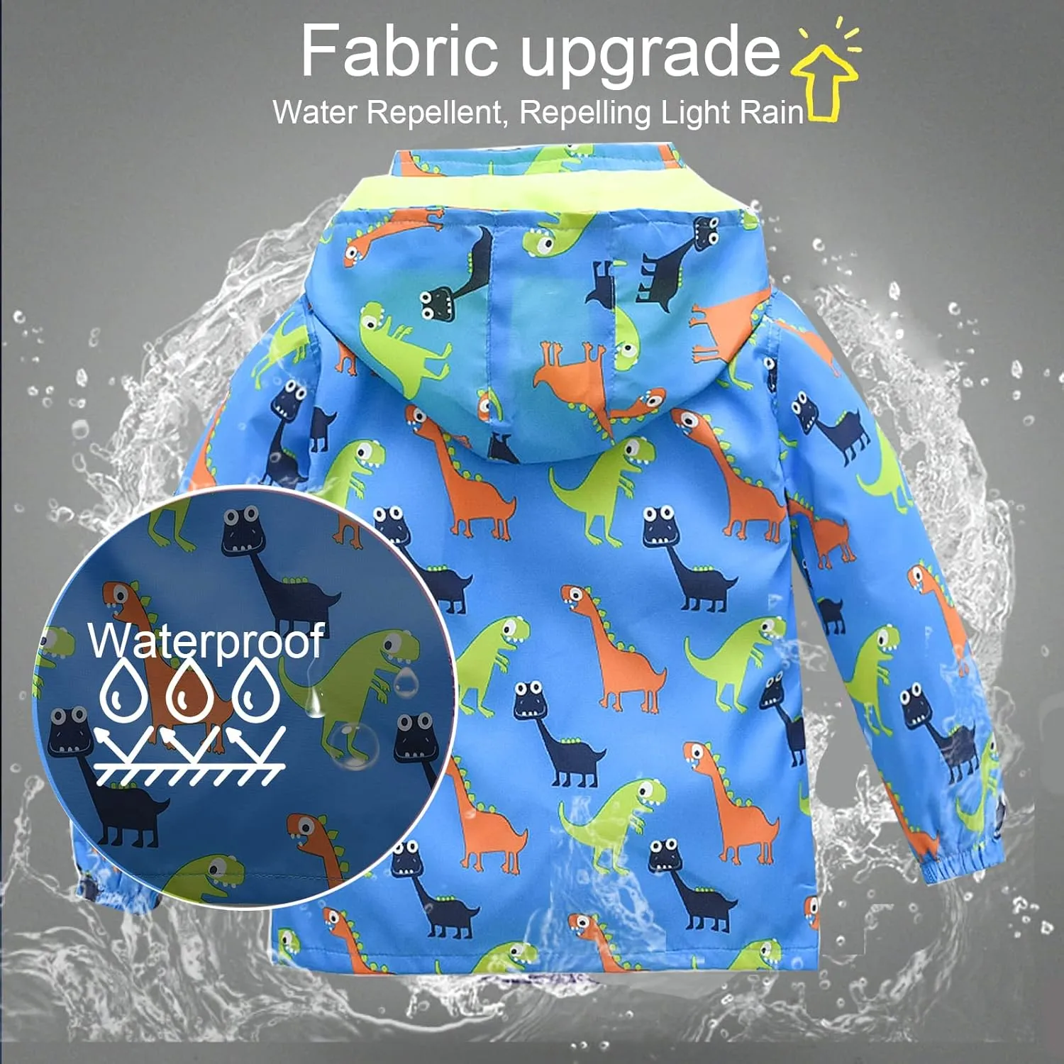 HZXVic Toddler Boys Raincoat Waterproof,Lightweight Kids Rain Poncho Jacket Windbreaker Outwear Coat