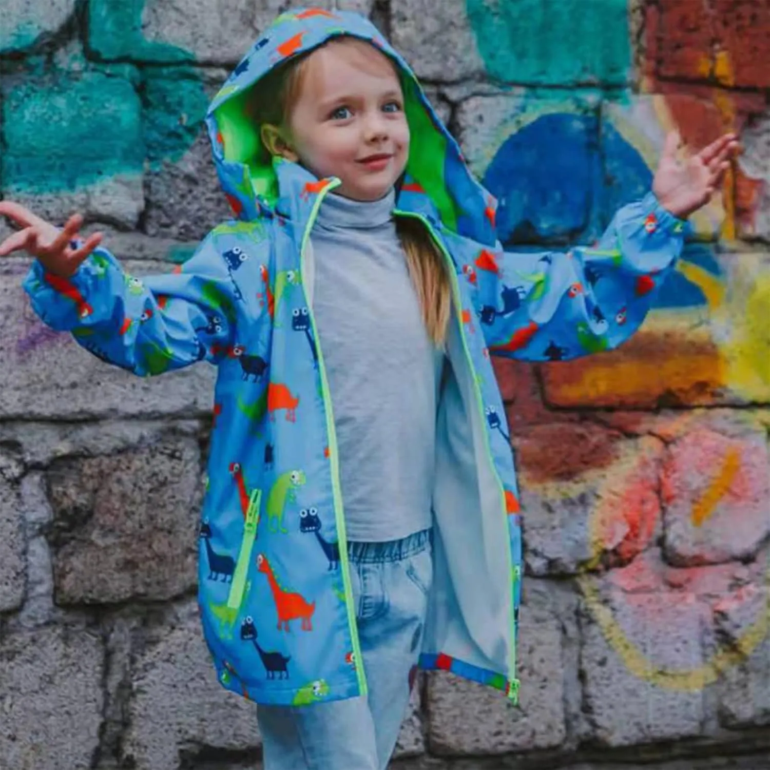 HZXVic Toddler Boys Raincoat Waterproof,Lightweight Kids Rain Poncho Jacket Windbreaker Outwear Coat