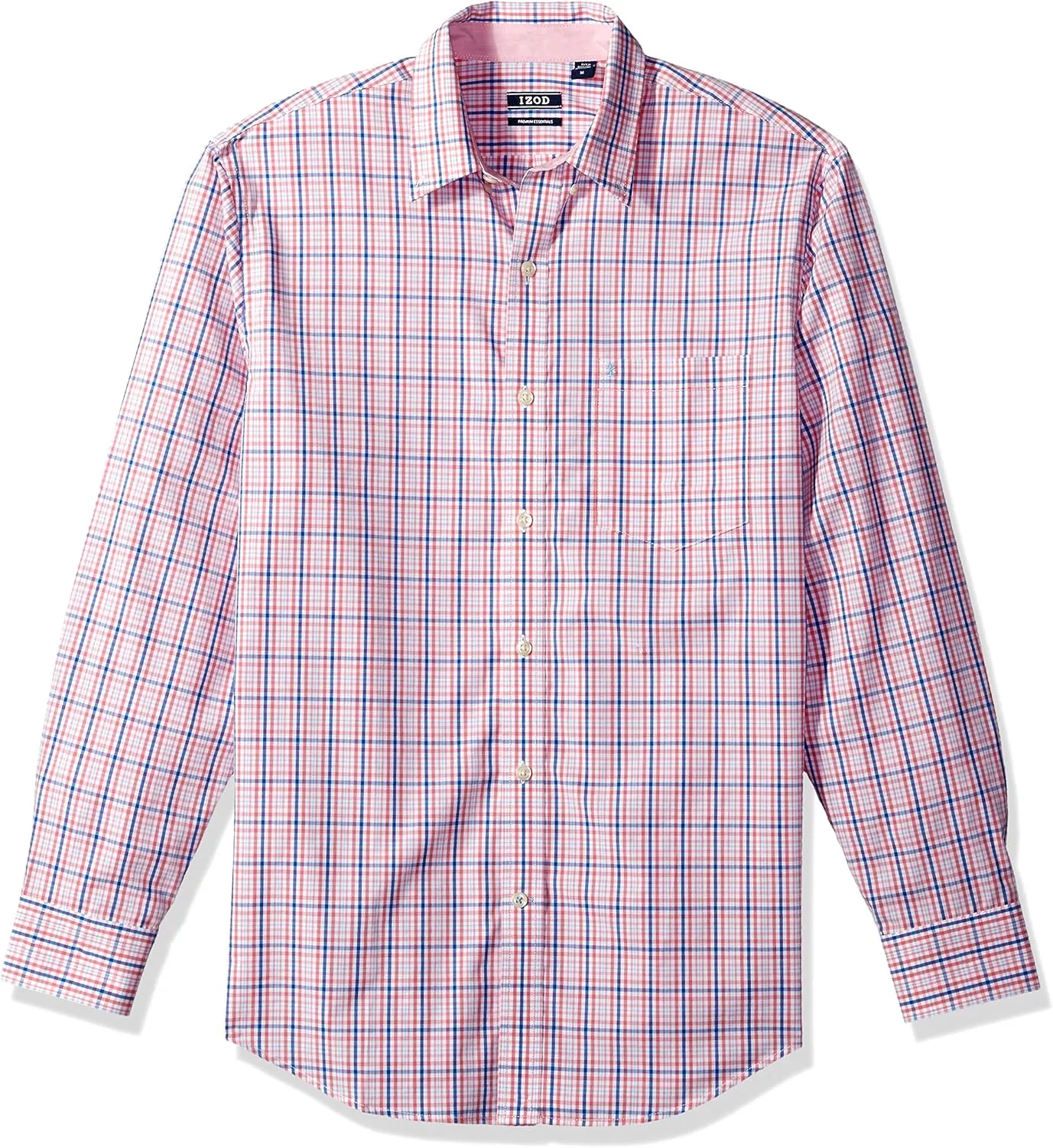 IZOD Men's Button Down Long Sleeve Stretch Performance Plaid Shirts