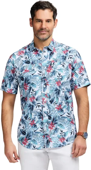 IZOD Men's Sunshield Performance Button Down Short Sleeve Shirt