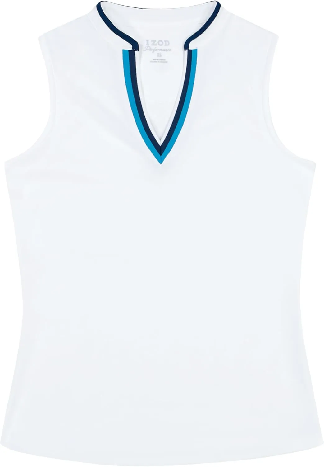 IZOD Women's Athletic Quick Dry V-Neck Sleeveless Polo Shirt