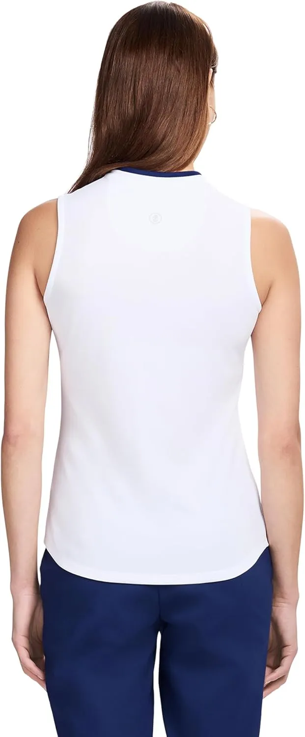 IZOD Women's Athletic Quick Dry V-Neck Sleeveless Polo Shirt