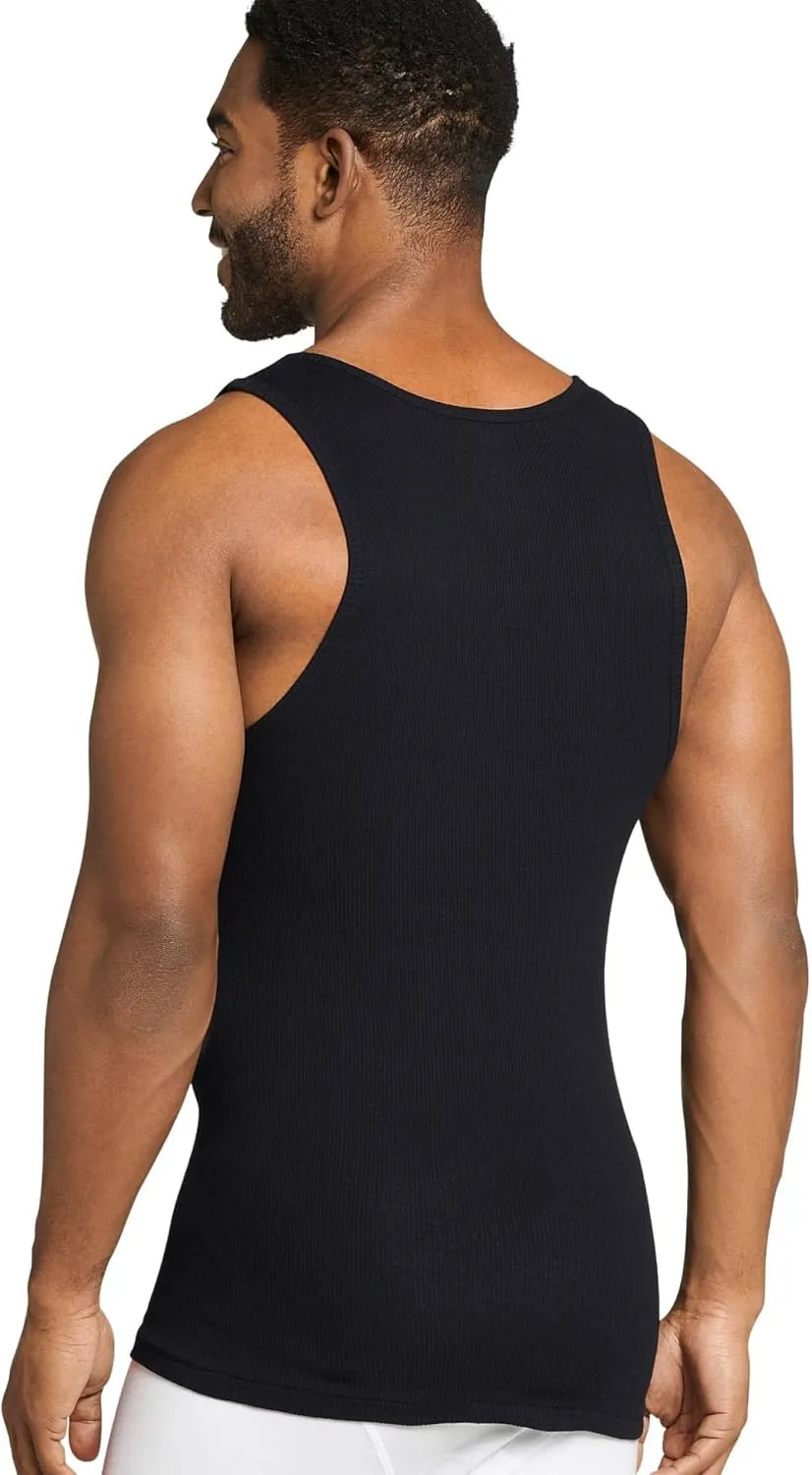 Jockey Men's Undershirt 100% Cotton A-Shirt Tank - 4 Pack