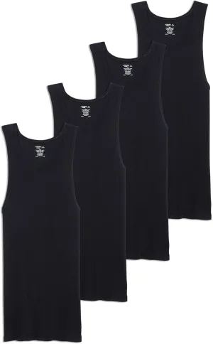 Jockey Men's Undershirt 100% Cotton A-Shirt Tank - 4 Pack