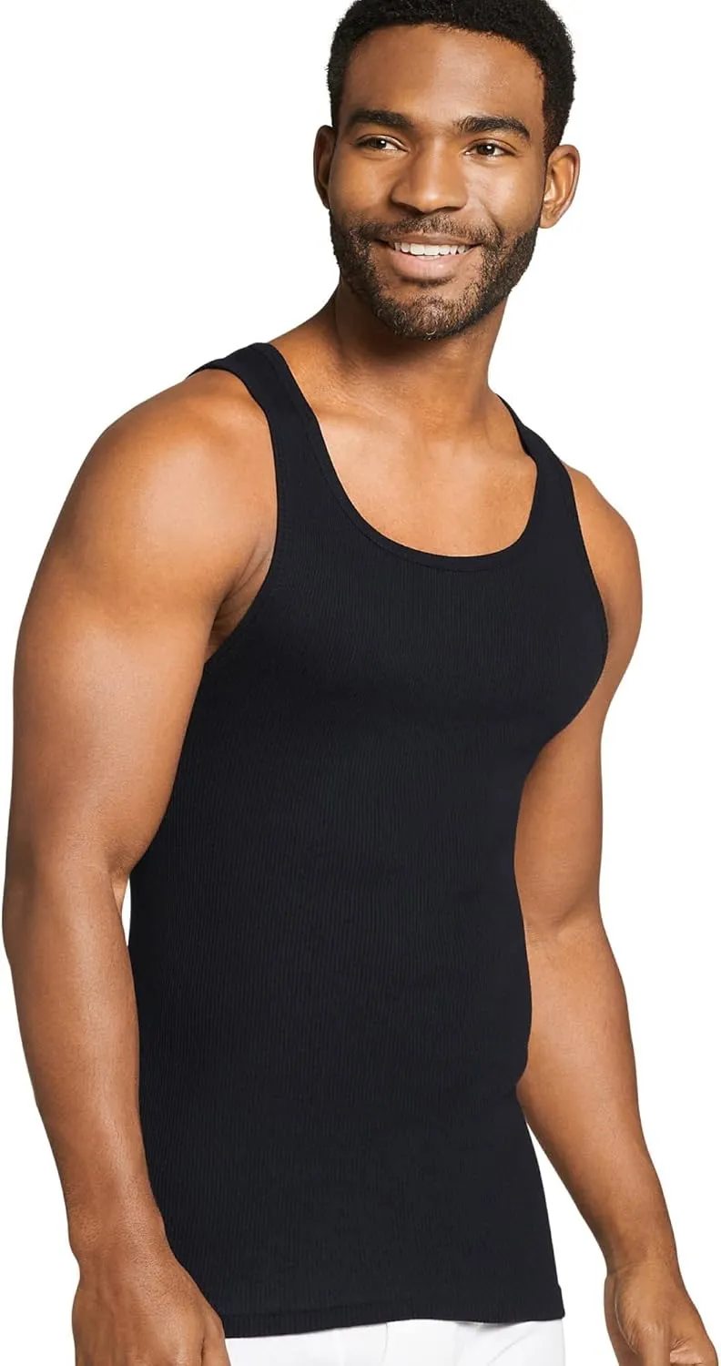 Jockey Men's Undershirt 100% Cotton A-Shirt Tank - 4 Pack
