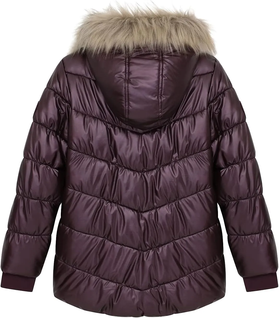 Juicy Couture Girls Coat, Faux Fur Hooded Winter Jacket, Warm Padded Parka Hoodie, Kids Heavyweight Winter Coat