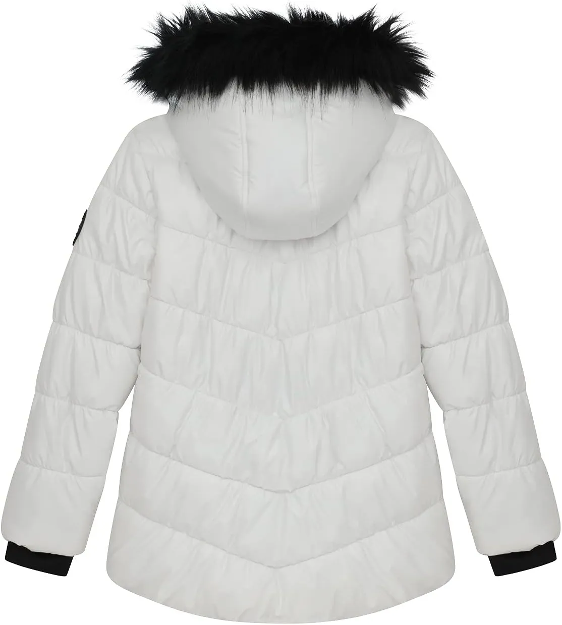 Juicy Couture Girls Coat, Faux Fur Hooded Winter Jacket, Warm Padded Parka Hoodie, Kids Heavyweight Winter Coat