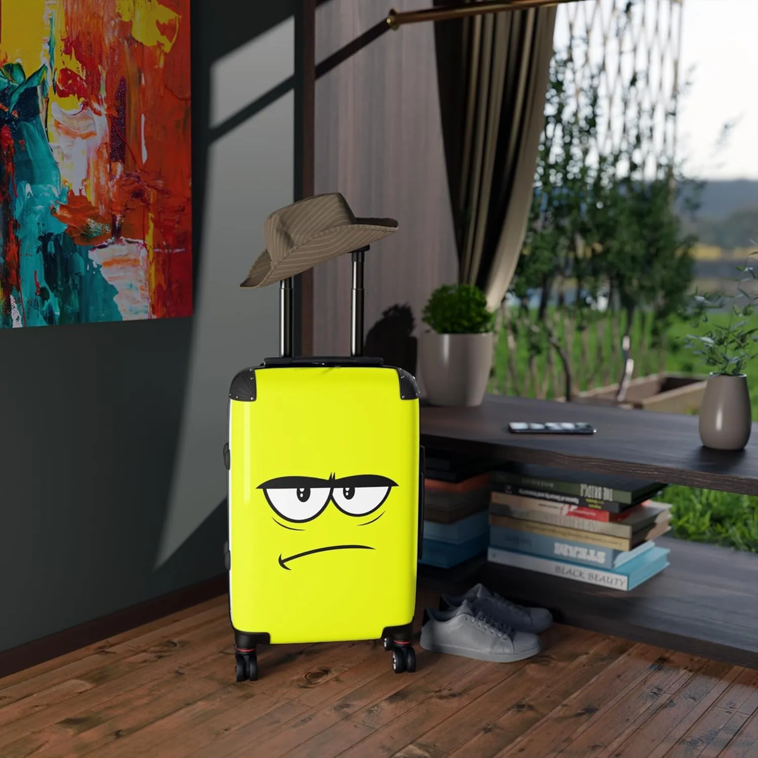June in Color Nope.  Durable Hard-Shell Carry-On Travel Bag with 360 Spinner Wheels & Secure Lock for Stress-Free Travel
