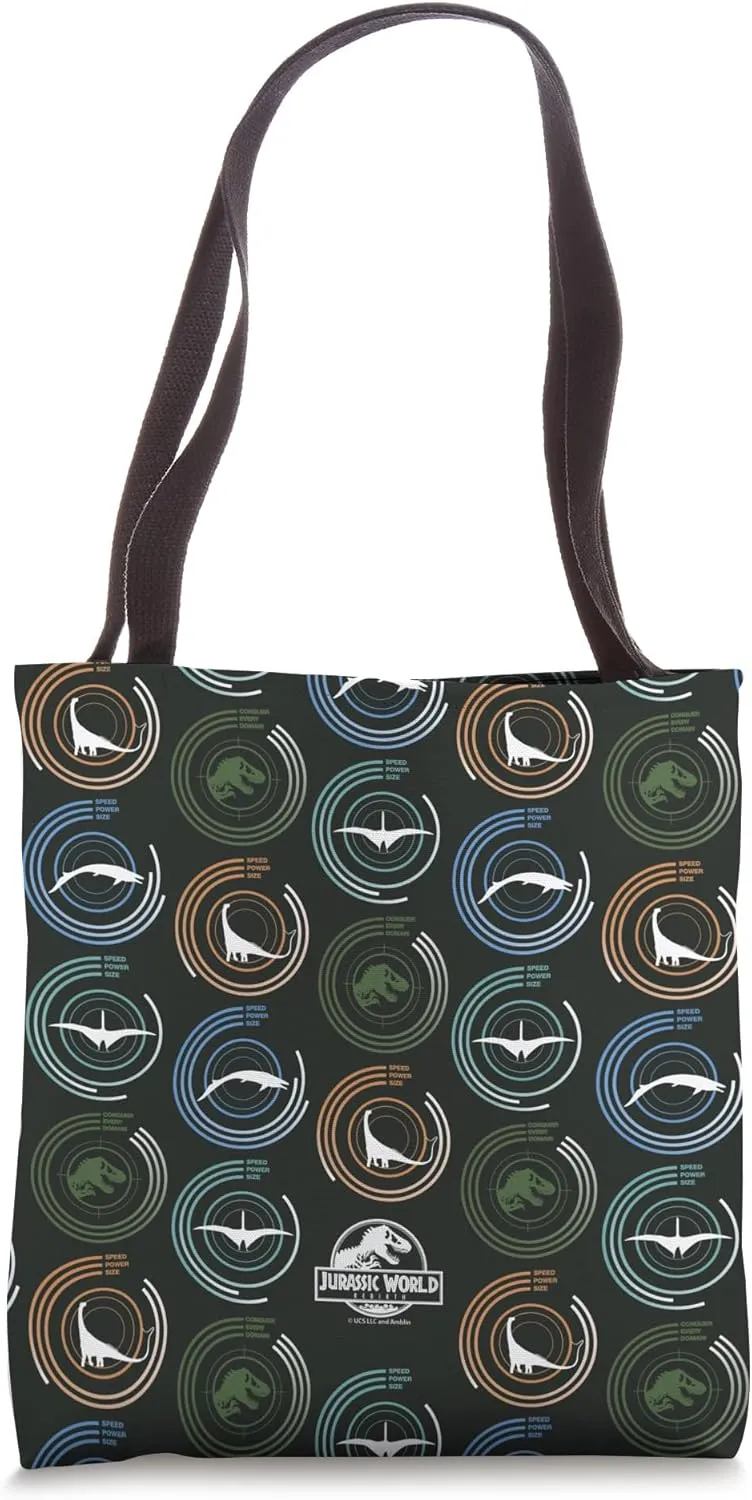 Jurassic World Rebirth Dinosaur Targets All-Over Print Tote Bag