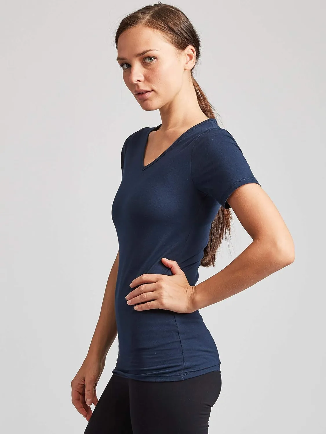 Kalon Women's 4-Pack V-Neck T-Shirt Base Layer