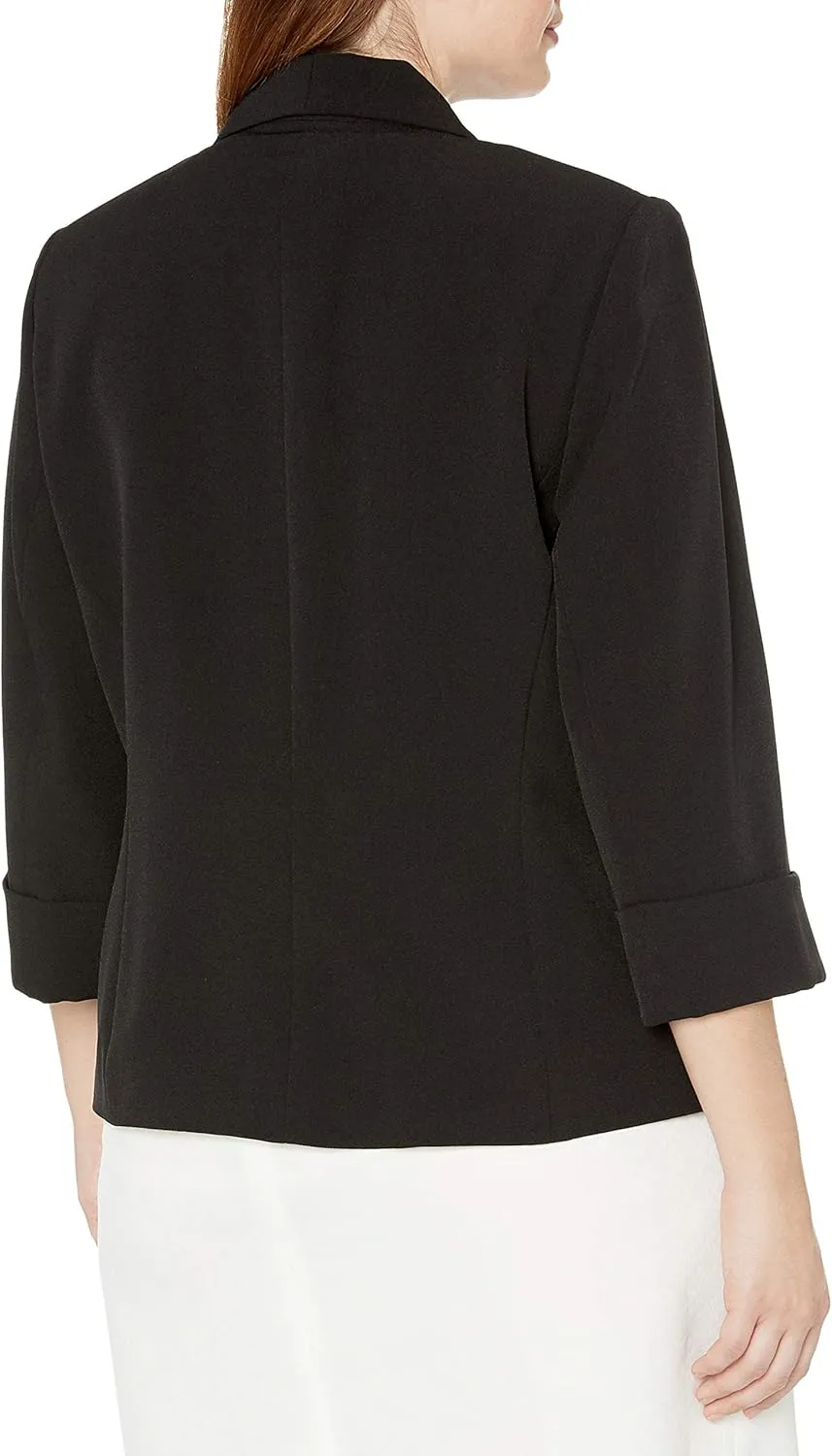 Kasper Women's Plus Size Stretch Crepe Flyaway Jacket