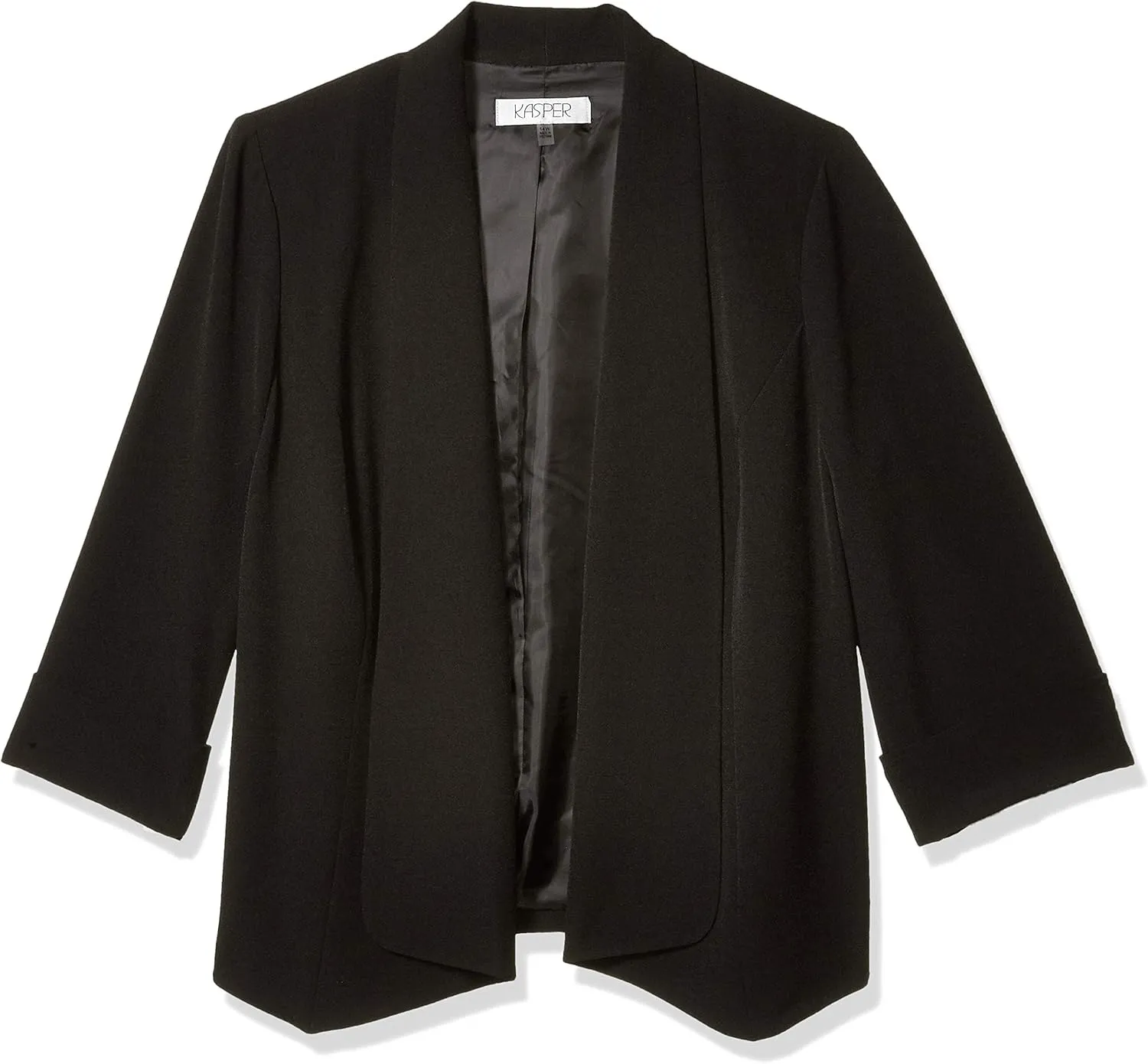 Kasper Women's Plus Size Stretch Crepe Flyaway Jacket