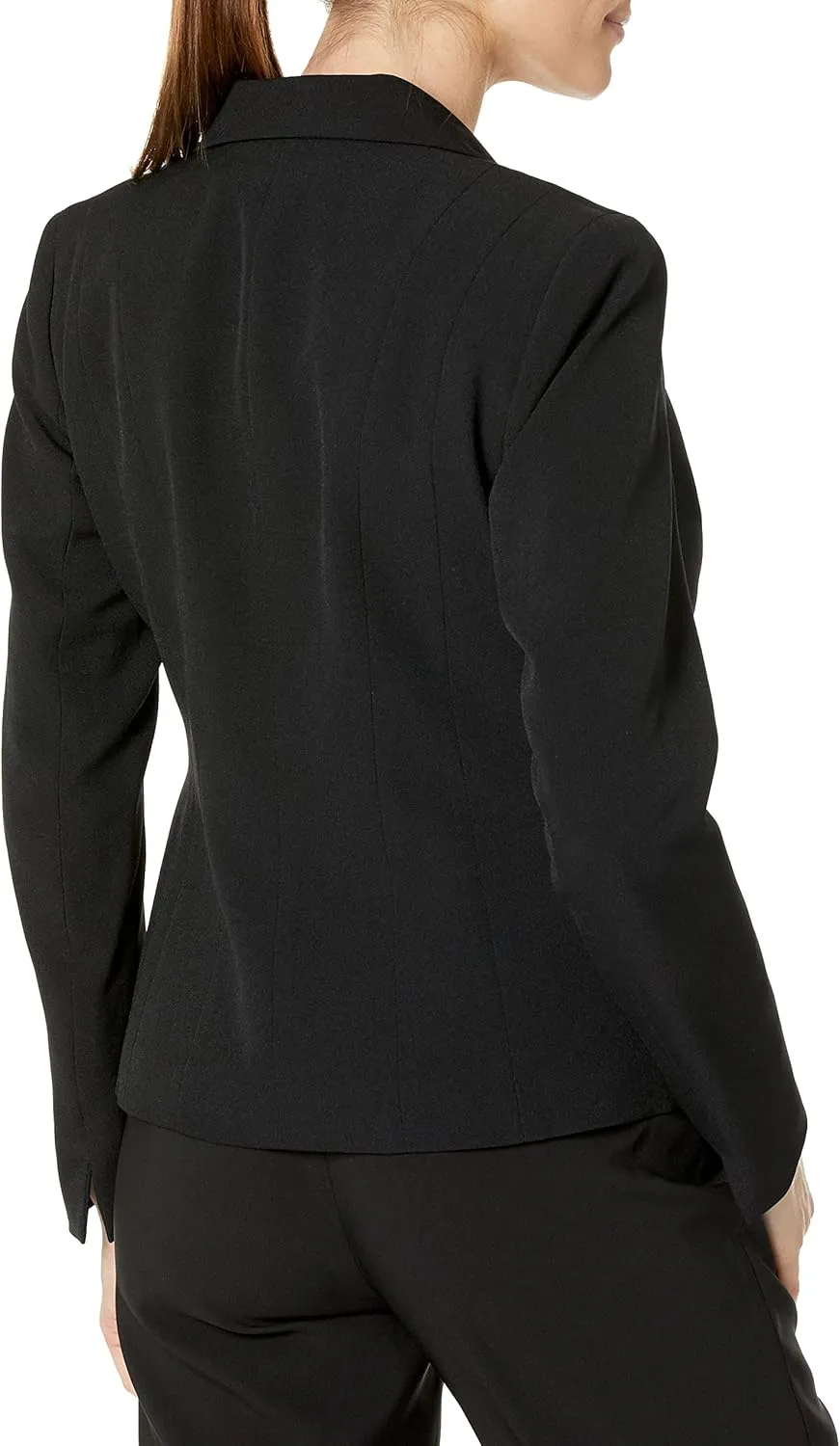Kasper Women's Plus Size Stretch Crepe One Button Blazer