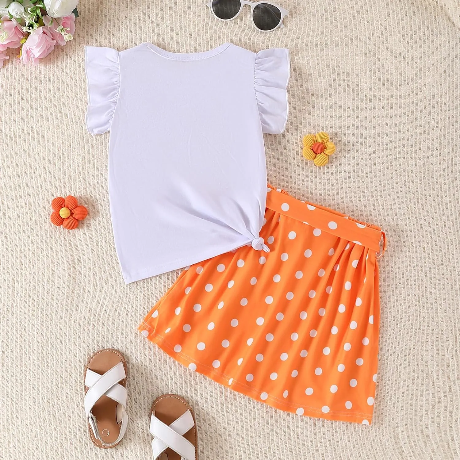 Kid Girl Clothes Shorts Set 2 Piece Outfits Summer Casual Short Sleeve Top and Shorts Set for Girls 4-7