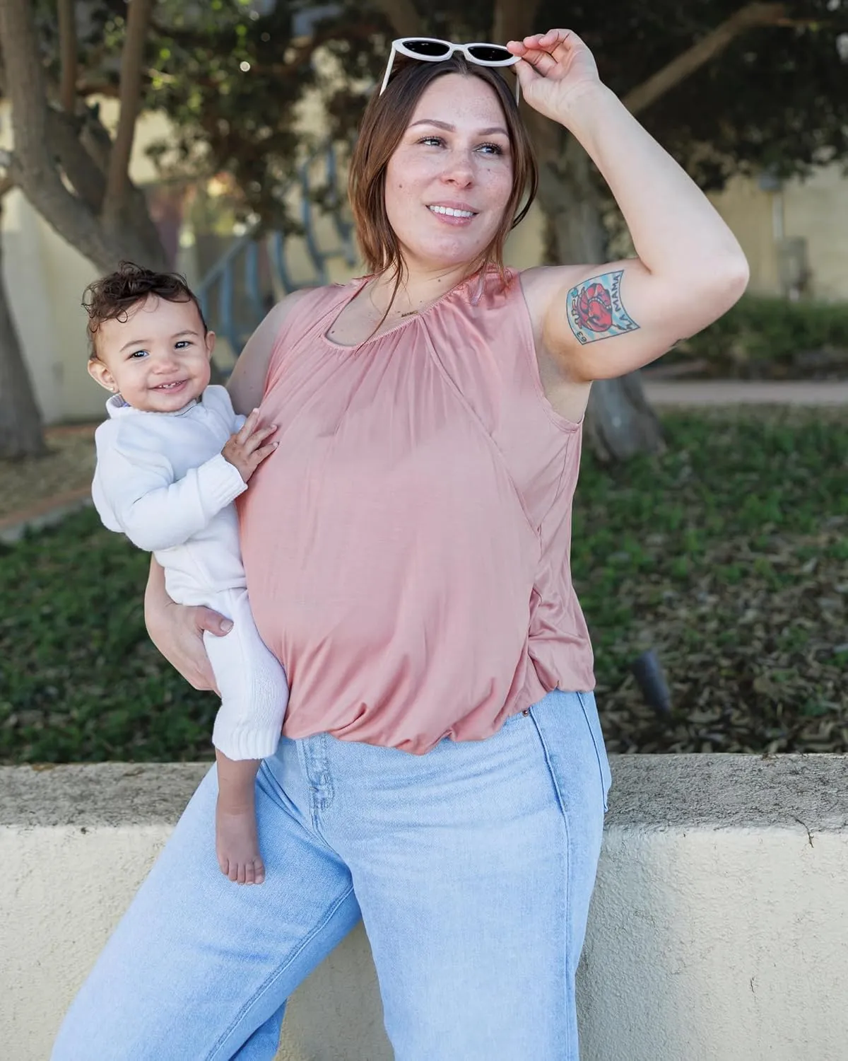 Kindred Bravely Piper Bubble Hem Nursing Tank | Breastfeeding & Pumping Shirt
