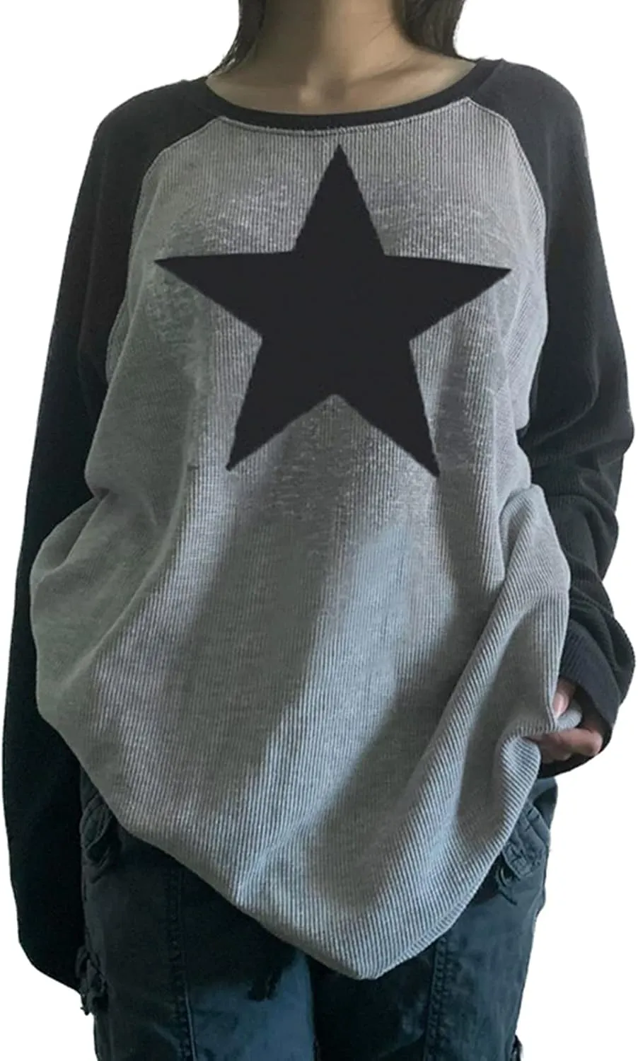 KOSUSANILL Women Graphic Crewneck Sweatshirt Y2k Girl Aesthetic Vintage Printed Streetwear Casual Long Sleeve Tops Pullover