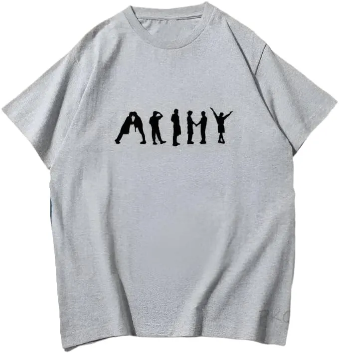 Kpop J-Hope Permission to Dance T-Shirt  100% Organic US Cotton Unisex B-TS Army Tee, Bangtan Merch Streetwear for Men & Women Grey/S